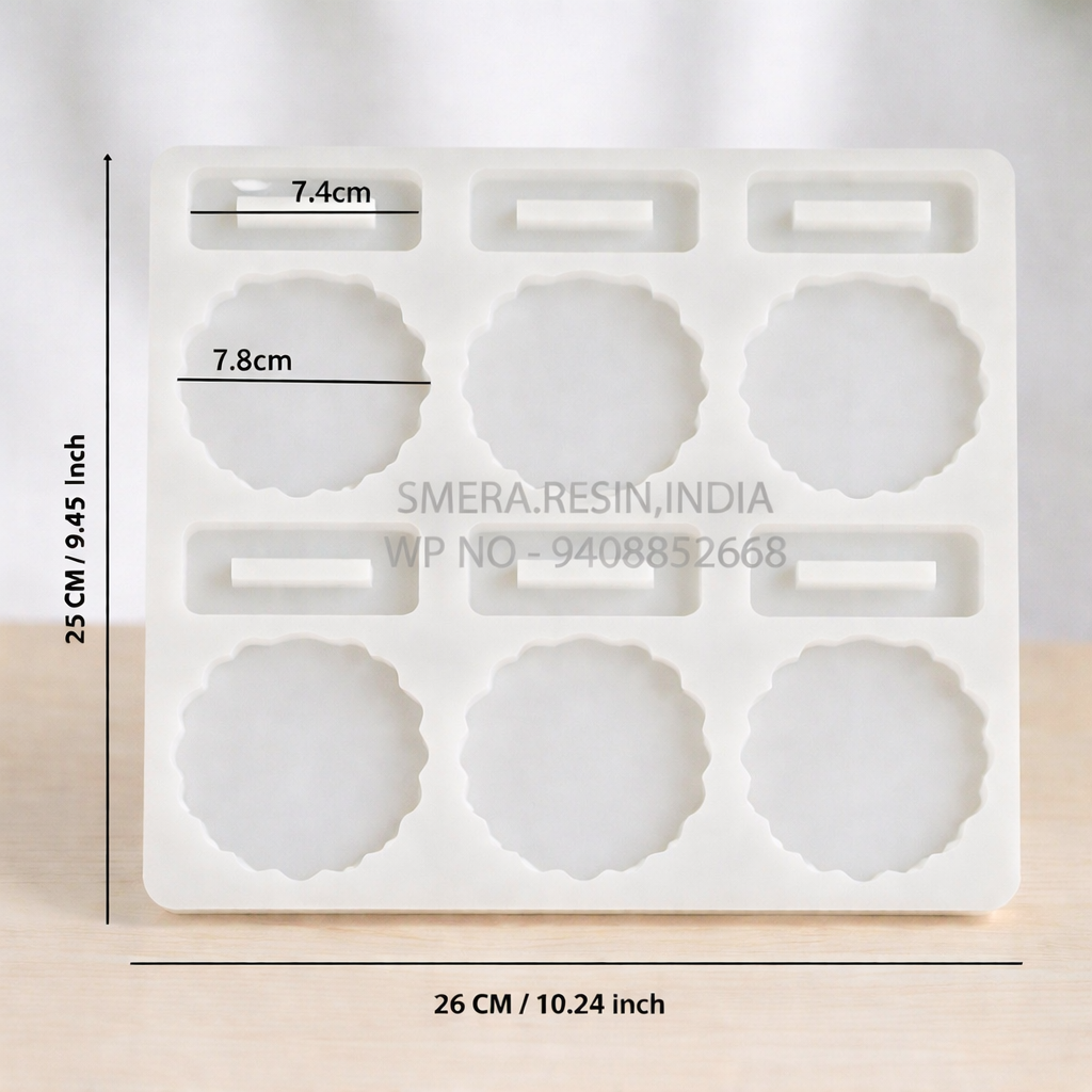 6 In 1 Agate Round Photoframe & Car Dash Mould